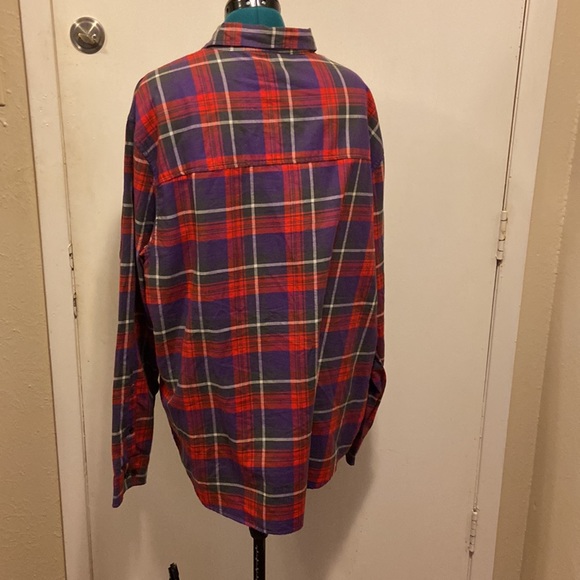 Mens H&M Purple & Red Plaid long sleeve Shirt Brushed Cotton XL - Picture 5 of 7
